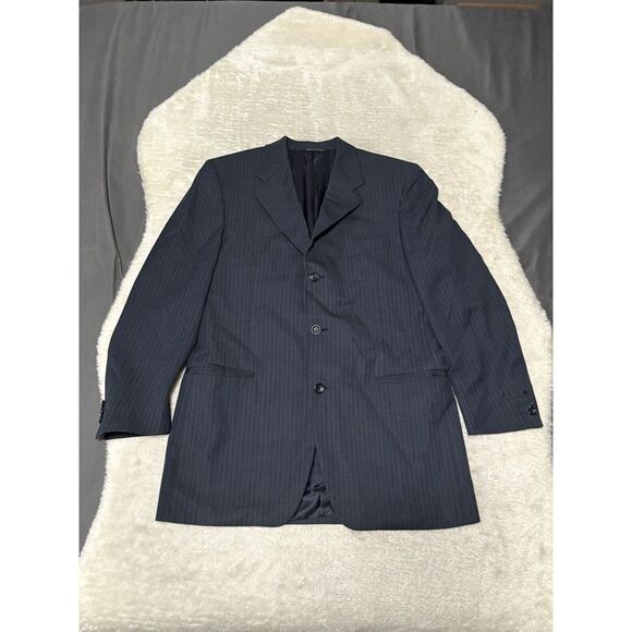 Canali Proposta‎ Men's Blue Striped Wool Soort Blazer US Size 40R Made Italy
